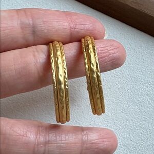 Julie Vos Textured Gold Hoop Earrings